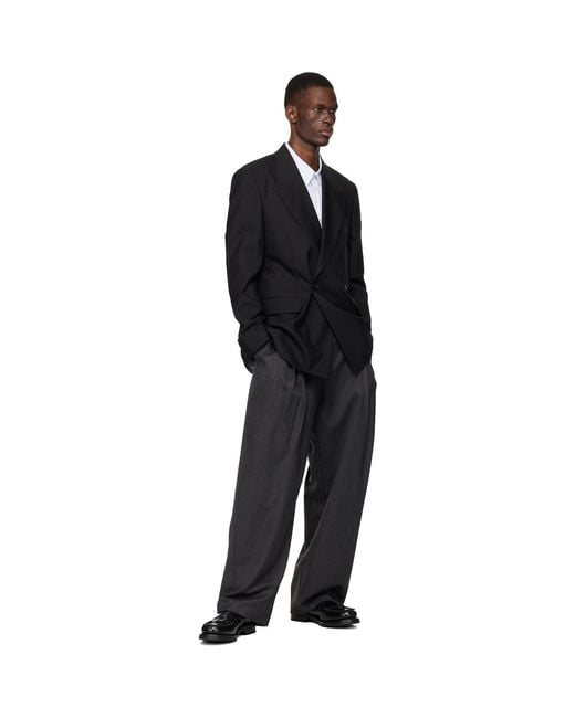 mfpen Black Double Breasted Blazer for men
