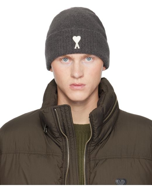 AMI Green Ami De Coeur Beanie for men