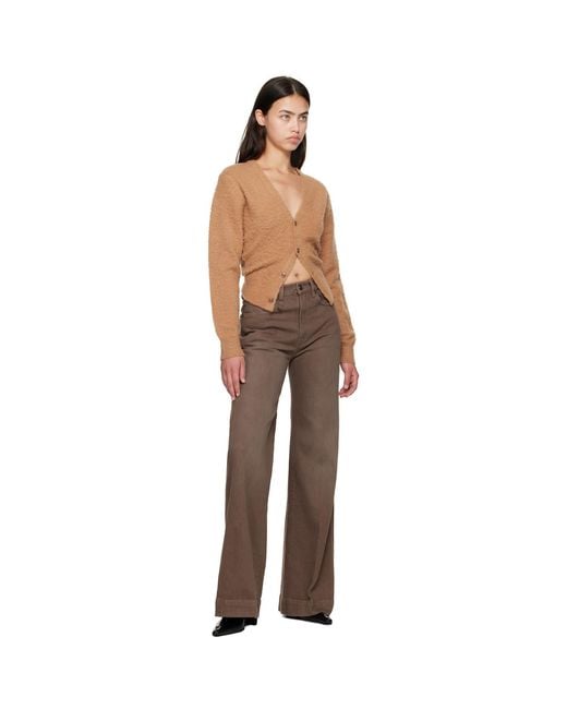 R13 Natural Tan Split Hem Cardigan