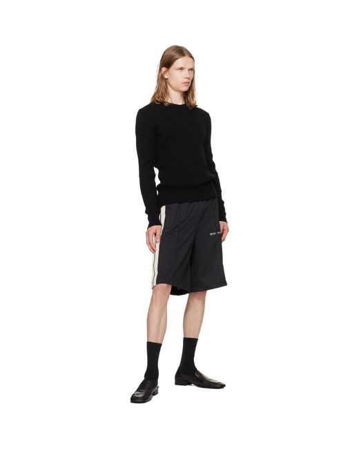 Palm Angels Black Classic Logo Track Shorts for men