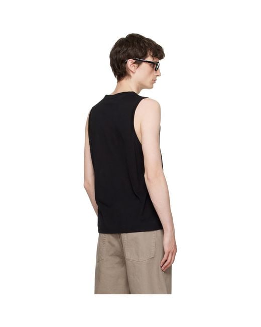 AMI Black 'ami De Coeur' Classic Fit Tank Top for men