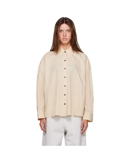 Cordera Natural Checked Oversized Shirt