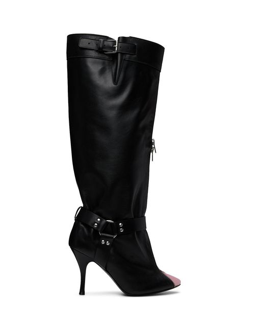 August Barron Black Unzipped Tall Boots