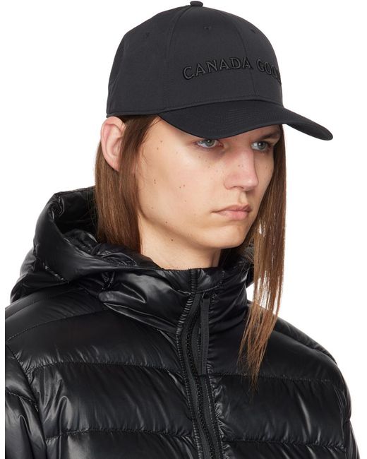 Canada Goose Black Lightweight Stretch Sateen Cap for men