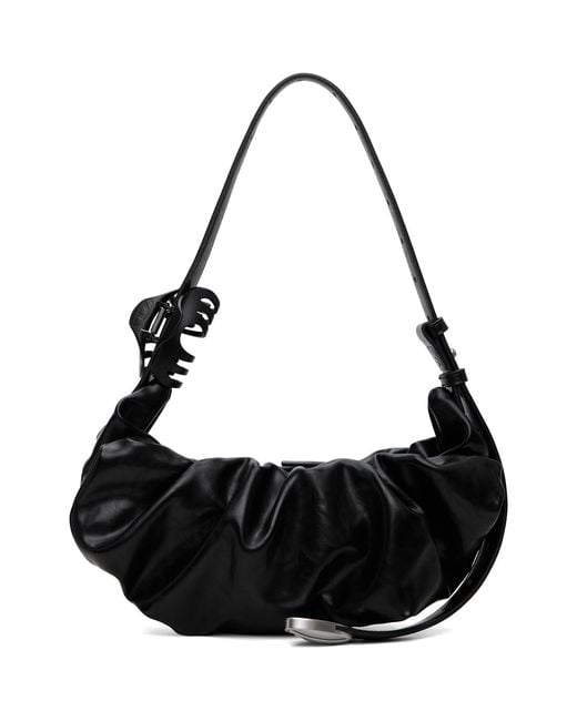 DIESEL Black Grab-D-Small Scrunched Bag