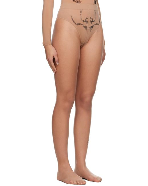 Wolford Multicolor Beige Dragon Tights