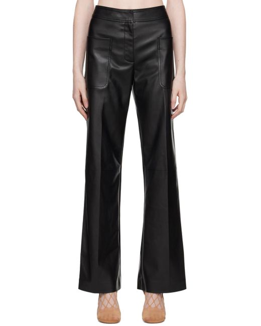 Stella McCartney Black Wide-leg Faux-leather Trousers