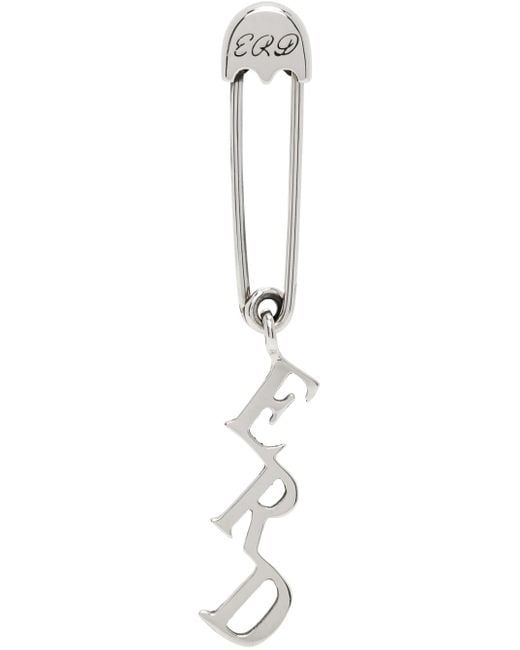 Enfants Riches Deprimes Black Erd Charm Safety Pin Single Earring for men