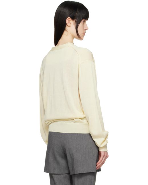 OPEN YY イエロー ツイスト プラケット カーディガン Natural