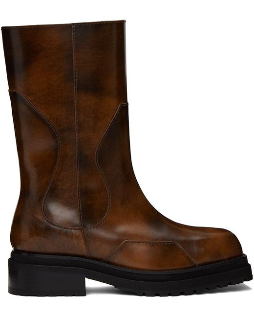 Eckhaus Latta Brown Stacked Boots for men
