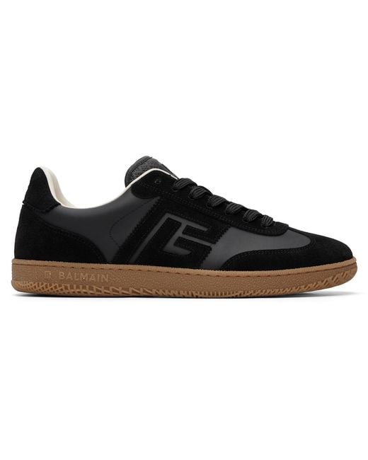 Balmain Black Suede & Smooth Leather Swan' Sneakers for men