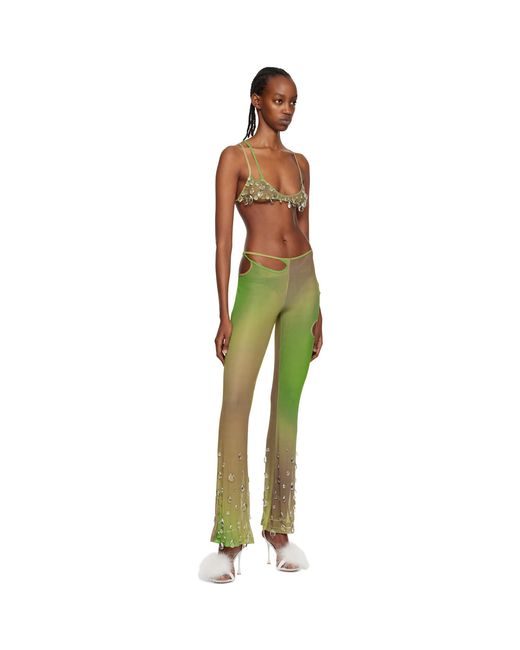 Gcds Green Khaki Sita Drops leggings