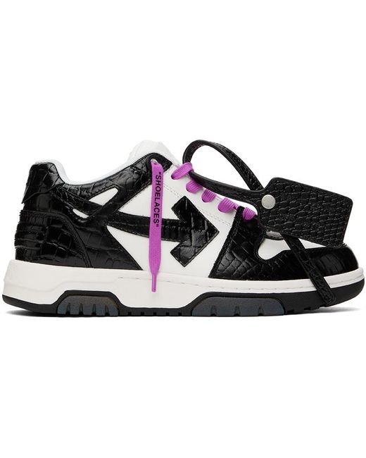 Off-White c/o Virgil Abloh White & Black Croc 'out Of Office' Sneakers