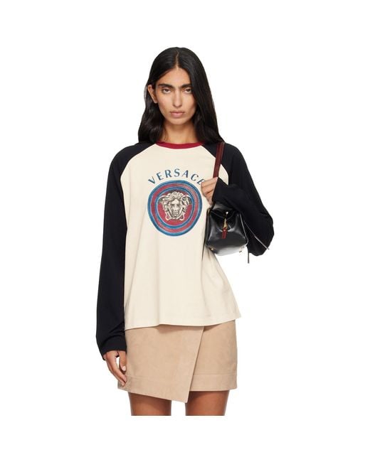 Versace Black Off- Printed Cotton-jersey Regular T-shirt