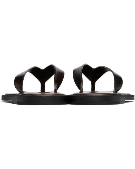 AURALEE Leather Tong Flip-Flops in Black for Men | Lyst UK
