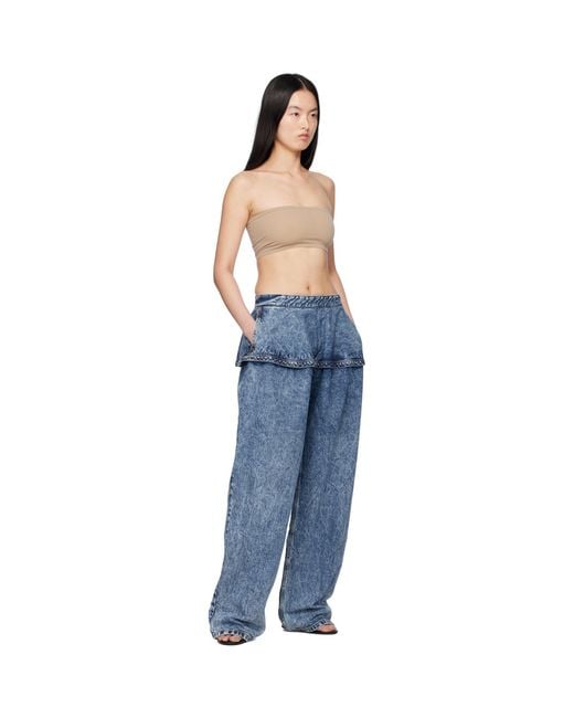 Alaïa Blue Peplum Jeans