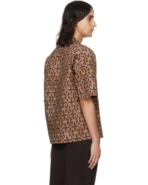 Dries Van Noten Multicolor Brown Sequin Shirt for men