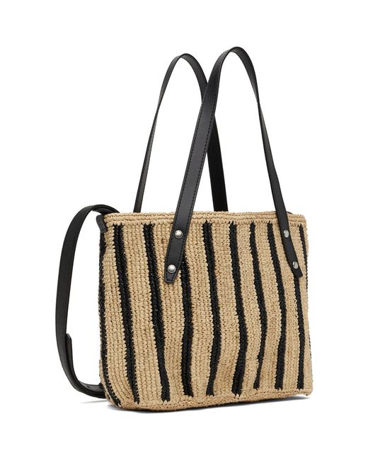 Rag & Bone Brown Small Striped Straw Tote