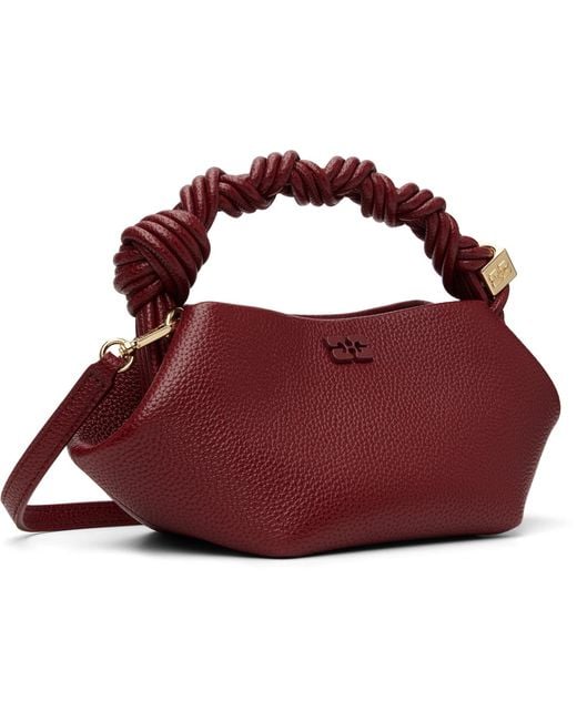 Ganni Red Grained Mini Bou Bag