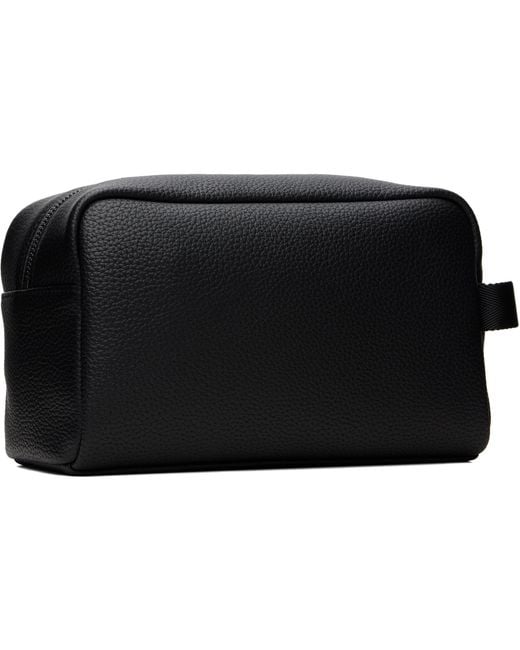 HUGO Black Faux-Leather Pouch for men