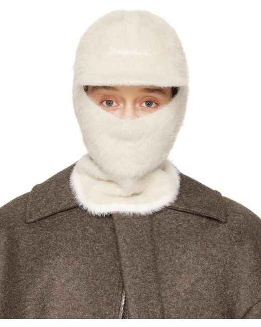 Jacquemus Brown Off- Le Papier 'La Cagoule Casquette' Balaclava