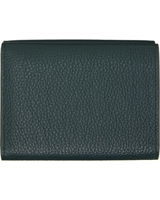 Marni Green Mending' Leather Trifold Wallet for men
