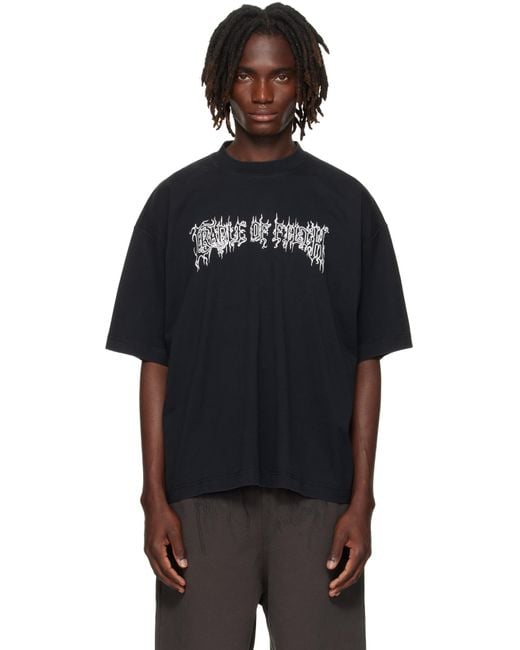 Vetements Black Cradle Of Filth Logo Regular T-Shirt for men