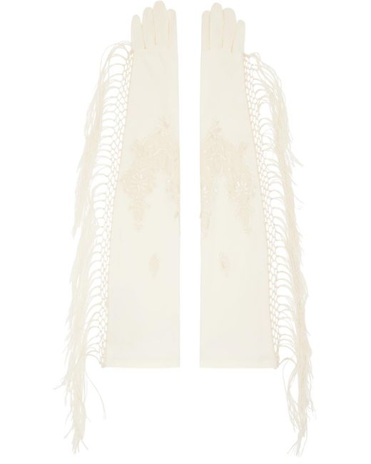 Conner Ives White Ssense Exclusive Off- Piano Shawl Gloves