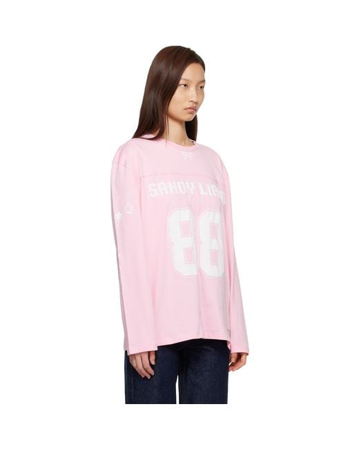 Sandy Liang Pink Princeton Long Sleeve T-Shirt