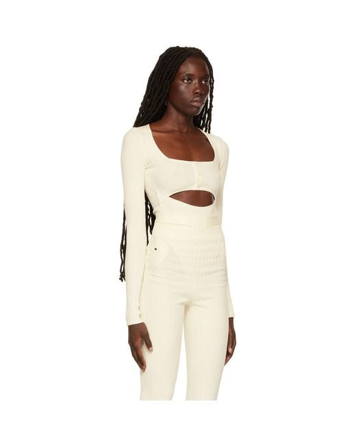 ANDREADAMO Black Andreādamo Off- Rib Bodysuit