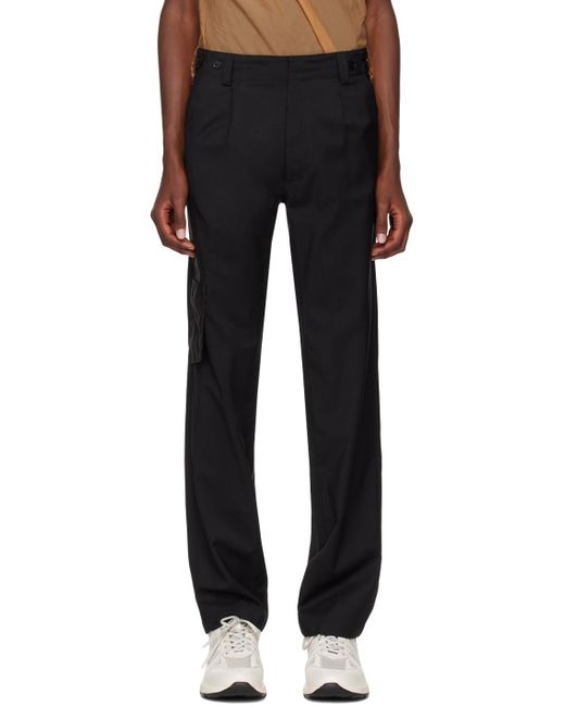 OLLY SHINDER Black Tan Knife Pocket Cargo Pants for men