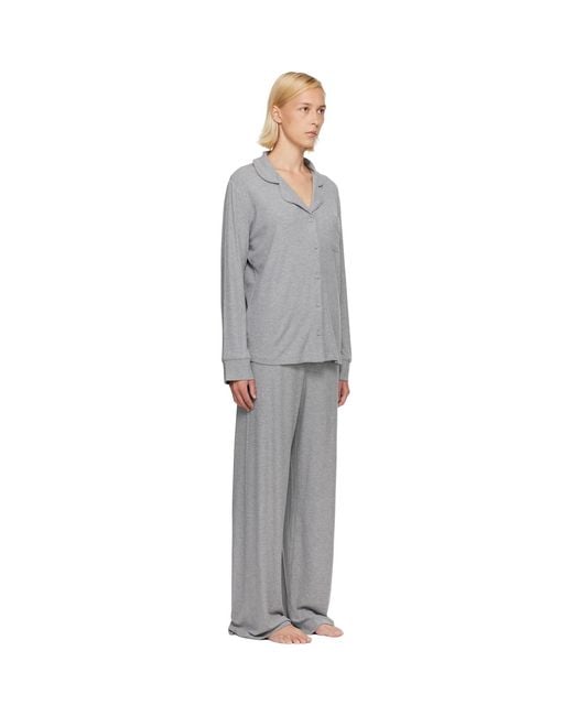 Skims Gray Soft Lounge Sleep Pyjama Set