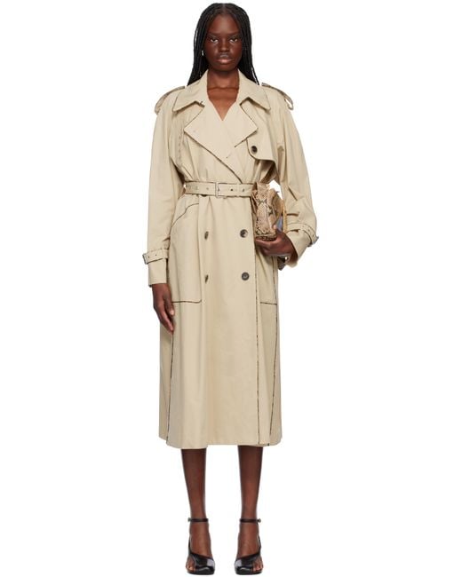 Dries Van Noten Black Piping Trench Coat