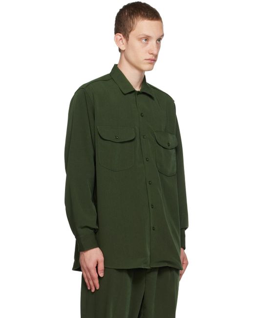 Beams Plus Green Button Shirt for men