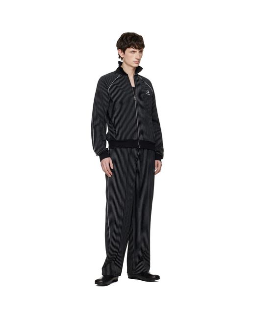 Fred Perry Black Kris Van Assche Edition Pinstripe Track Jacket for men