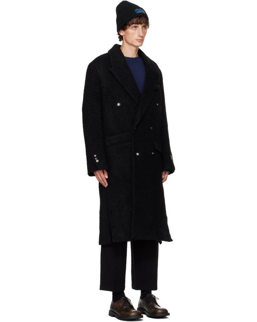 Adererror Black Peaked Lapel Coat for men