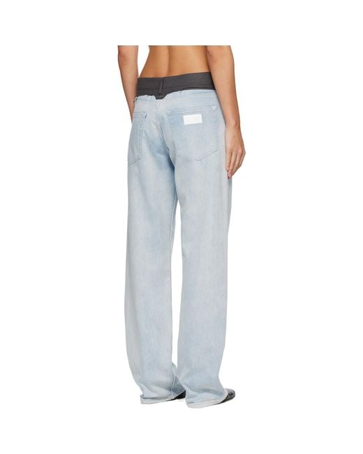 MM6 by Maison Margiela Blue Straight-Leg Jeans