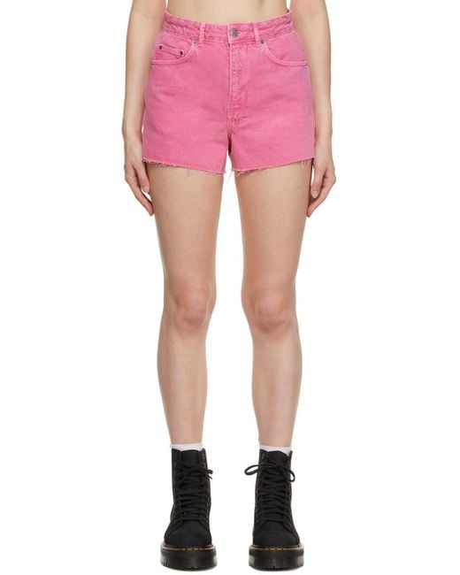 Ksubi Pink 'rise N Hi' Denim Shorts