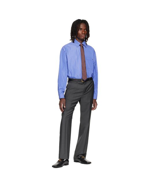 Valentino Blue Wool Trousers for men