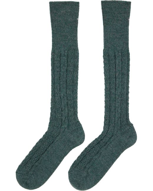 Maison Margiela Green Bootleg Socks for men