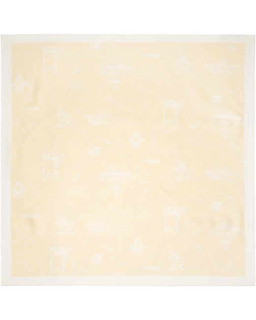 Maison Kitsuné Natural Parisian Map Silk Scarf for men