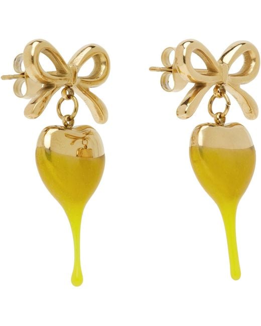 OTTOLINGER Black Dipped Bow Heart Earrings