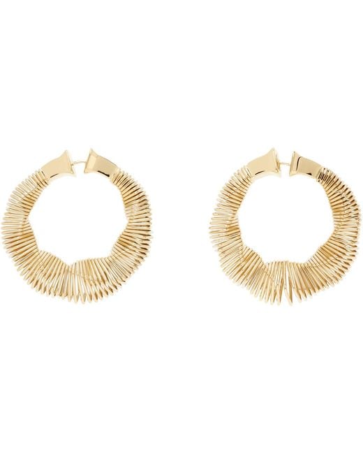 Alaïa Black Square Spiral Small Hoop Earrings