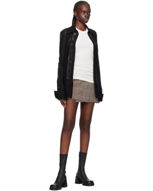 Sportmax Black Brown Glen Plaid Miniskirt