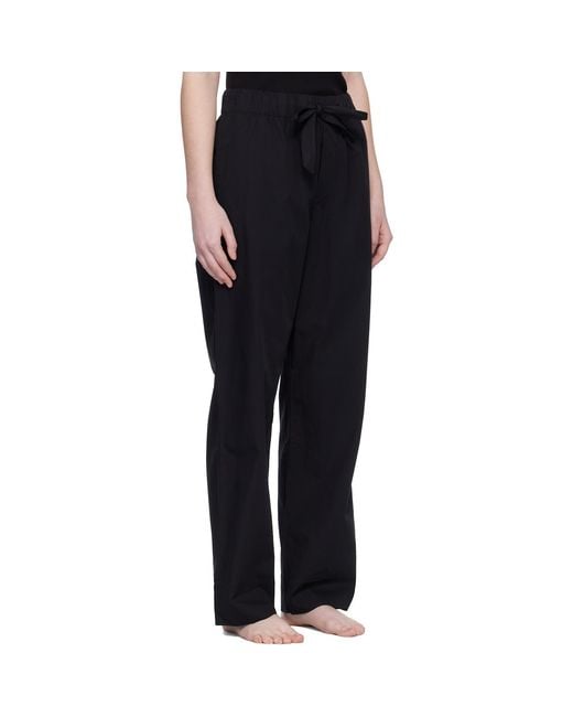 Tekla Black Poplin Pyjama Pants