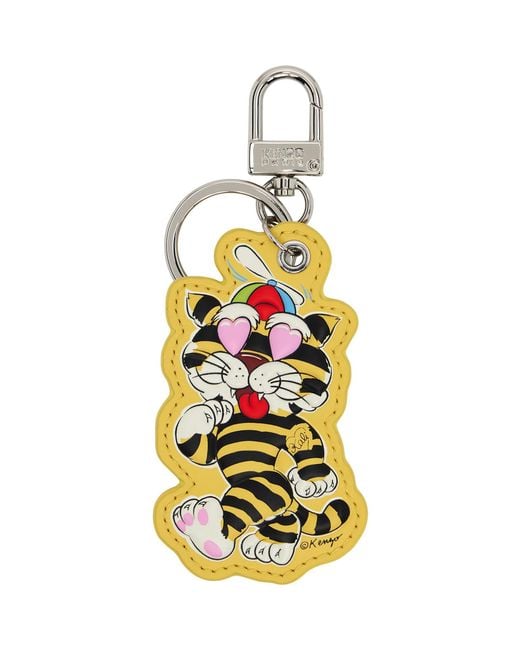 KENZO Yellow Paris ' Cartoon' Charm Keychain for men