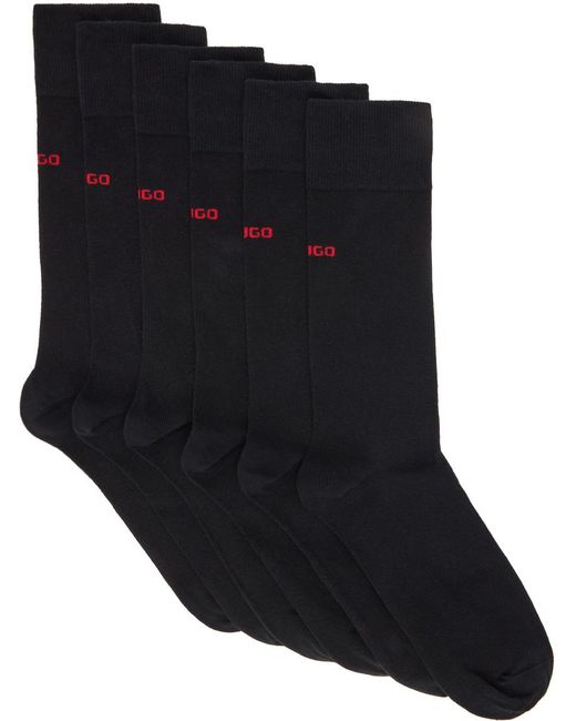 HUGO Three-pack Black Socks for men
