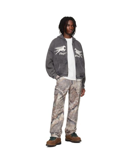 Represent Black Pegasus Zip Through Hoodie for men
