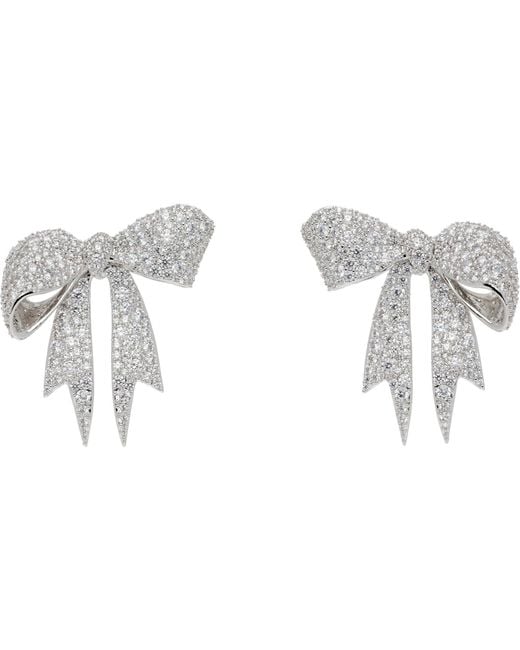 ShuShu/Tong Black Yvmin Edition Diamond Bowknot Earrings