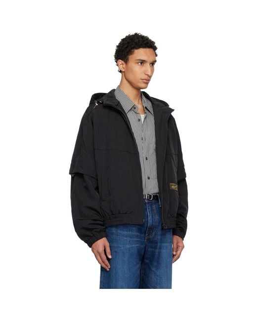 Wooyoungmi Black Layered Windbreaker Jacket for men